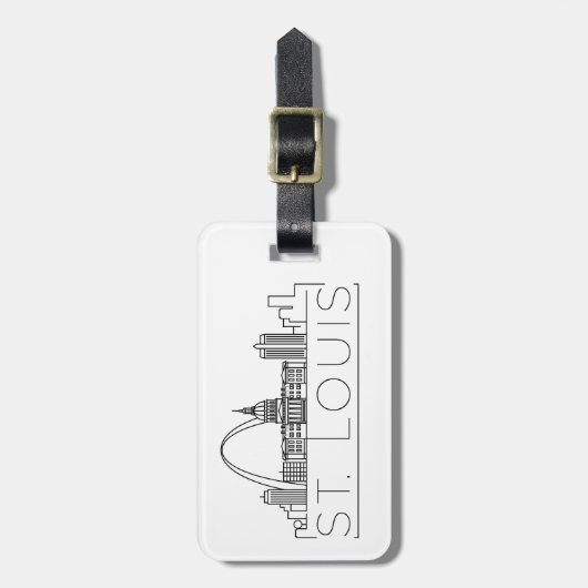 St. Louis Stylized City Skyline Bagagelabel (Voorkant verticaal)