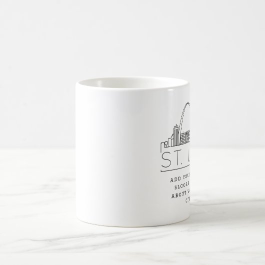 St. Louis Stylized Skyline | Aangepaste slogan Koffiemok (Center)