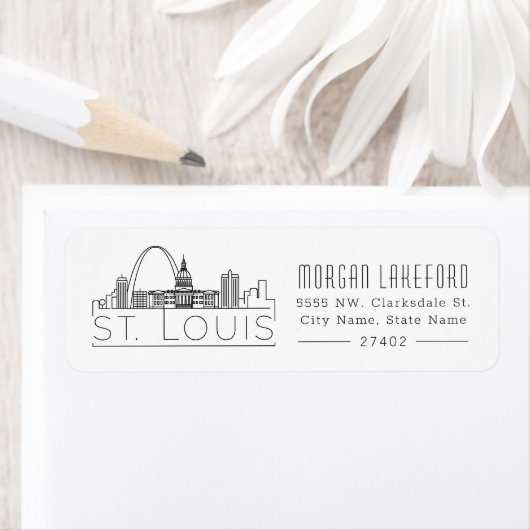 St. Louis Stylized Skyline | Etiket (Insitu)