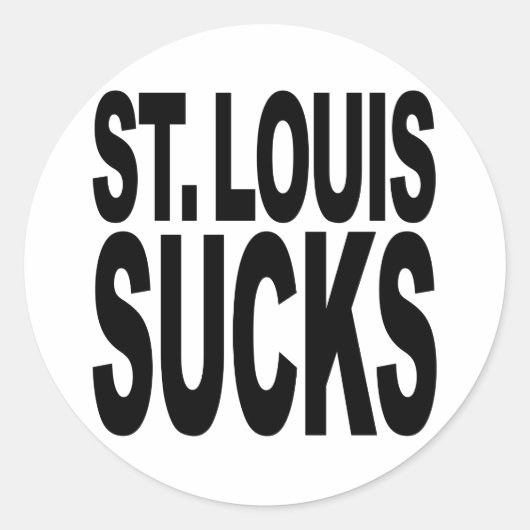 St. Louis Sucks Ronde Sticker (Voorkant)