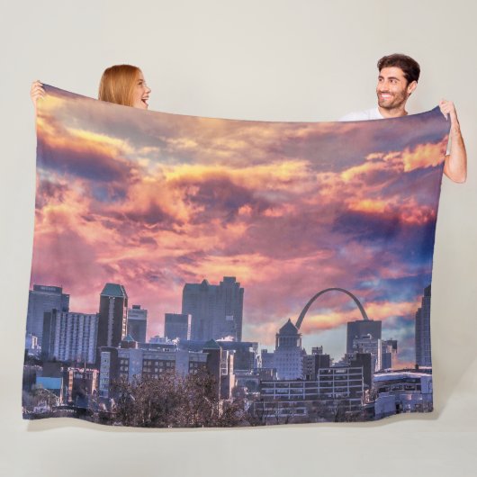 St. Louis Sunrise Fleece Deken (In situ)