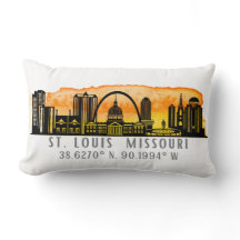 St. Louis Sunset Skyline Map Coordinates