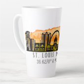 St. Louis Sunset Skyline Map Coordinates Latte Mok (Linkerhoek)
