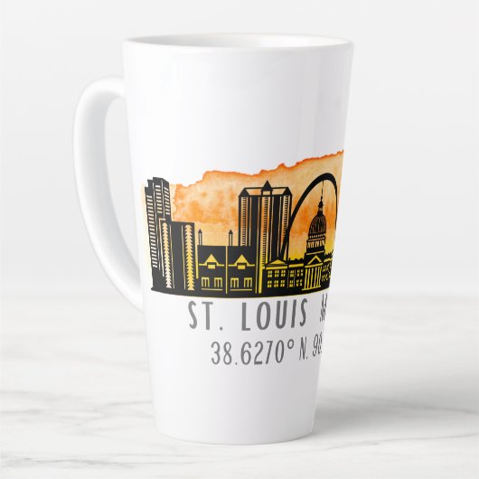 St. Louis Sunset Skyline Map Coordinates Latte Mok (Linkerhoek)
