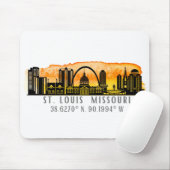 St. Louis Sunset Skyline Map Coordinates Muismat (Met muis)