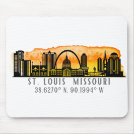 St. Louis Sunset Skyline Map Coordinates Muismat