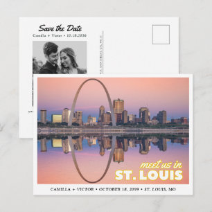 St. Louis Trouwkaart Save the Date Retro Ansichtka Briefkaart