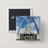 St Louis Vierkante Button 5,1 Cm (Voorkant /achterkant)