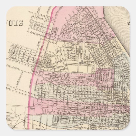 St Louis Vierkante Sticker (Voorkant)