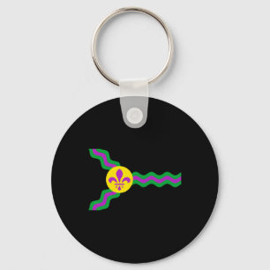 St. Louis Vlag Mardi Gras Mardi Gras Soulard Sleutelhanger