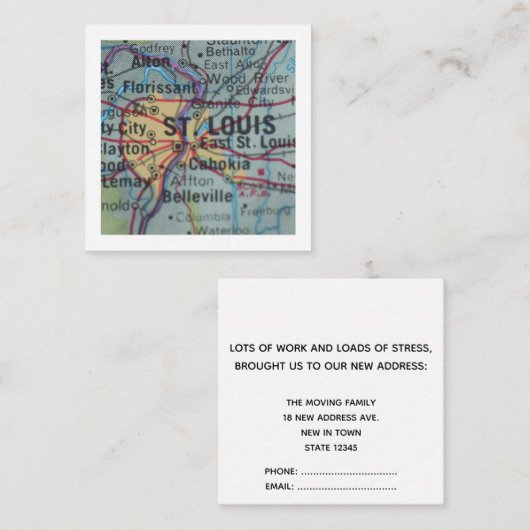 St Louis We hebben nieuwe adres Kaart verplaatst (Voorkant / Achterkant)