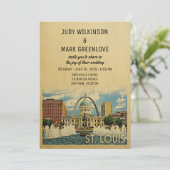 St Louis Wedding Invitation Missouri Saint Louis Kaart (Staand voorkant)