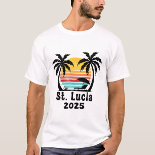 St. Lucia 2025 gezinsreis vrienden groepsvakantie T-shirt