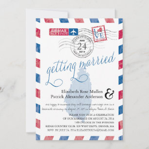 St. Lucia Airmail Wedding Kaart