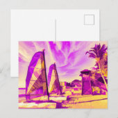 St Lucia Beach Pop Kunst Briefkaart (Voorkant / Achterkant)
