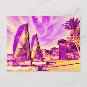 St Lucia Beach Pop Kunst Feestdagenkaart