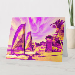 St Lucia Beach Pop Kunst Kaart