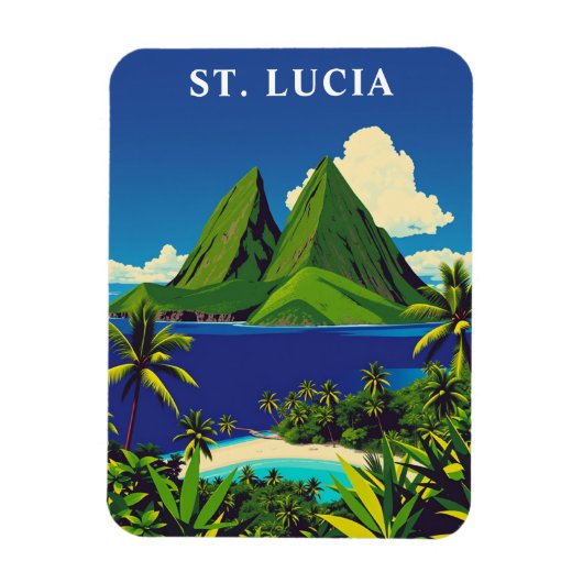 St. Lucia Caribbean Island Reissouvenir Magneet (Verticaal)