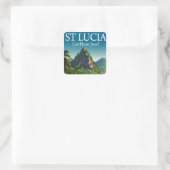 St Lucia Caribbean Jewel Vierkante Sticker (Tas)