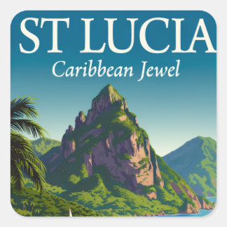 St Lucia Caribbean Jewel  Vierkante Sticker