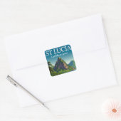 St Lucia Caribbean Jewel Vierkante Sticker (Envelop)