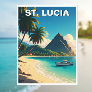 St. Lucia Caribbean reizen Briefkaart