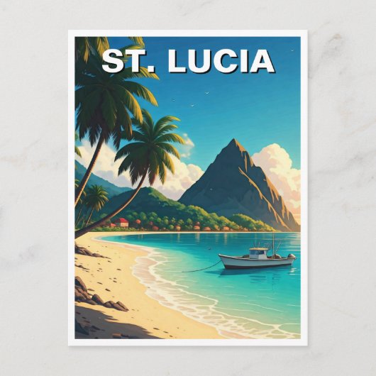 St. Lucia Caribbean reizen Briefkaart (Voorkant)