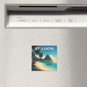 St. Lucia Caribbean reizen Magneet (Insitu (Vaatwasser))