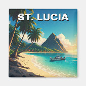 St. Lucia Caribbean reizen Magneet (Voorkant)