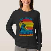 St Lucia Caribbean Retro Throwback Surf & Beach So T-shirt (Voorkant)
