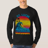 St Lucia Caribbean Retro Throwback Surf & Beach So T-shirt (Voorkant)