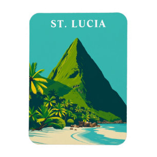 St. Lucia Caribbean Travel Souvenir Magneet