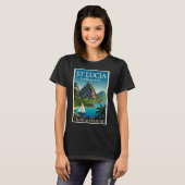 St Lucia Caribische Juweel T-shirt (Voorkant volledig)