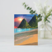 St. Lucia De Pitons Zonsopgang Briefkaart (Staand voorkant)