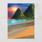 St. Lucia De Pitons Zonsopgang Briefkaart (Voorkant)