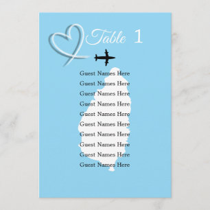 St Lucia Destination Wedding Table Plan Card Kaart