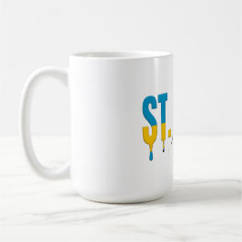 St. Lucia Drip Tekst | Caraïbisch Vlagontwerp | Fa Koffiemok