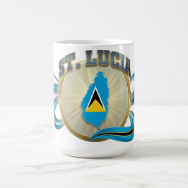 St. Lucia Embleem | Caribische trots | Fanartikele Koffiemok
