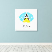 St. Lucia Flag lips Canvas Print (Insitu (Houten vloer))