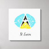 St. Lucia Flag lips Canvas Print (Voorkant)