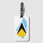 St Lucia Flag Map Bagagelabel (Voorkant (verticaal))