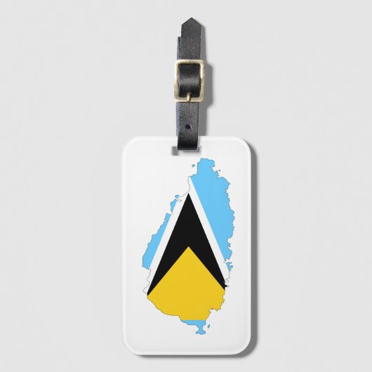 St Lucia Flag Map Bagagelabel (Voorkant (verticaal))