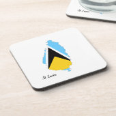 St Lucia Flag Map Bier Onderzetter (Linkerzijde)