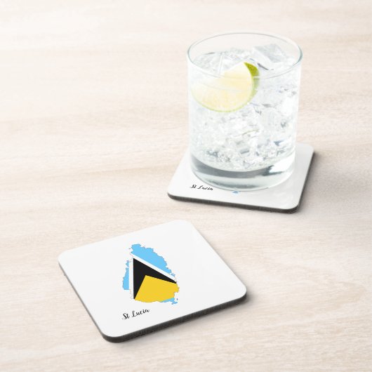 St Lucia Flag Map Bier Onderzetter (Rechterzijde)