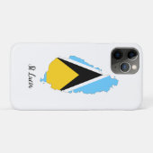 St Lucia Flag Map Case-Mate iPhone Case (Achterkant (horizontaal))