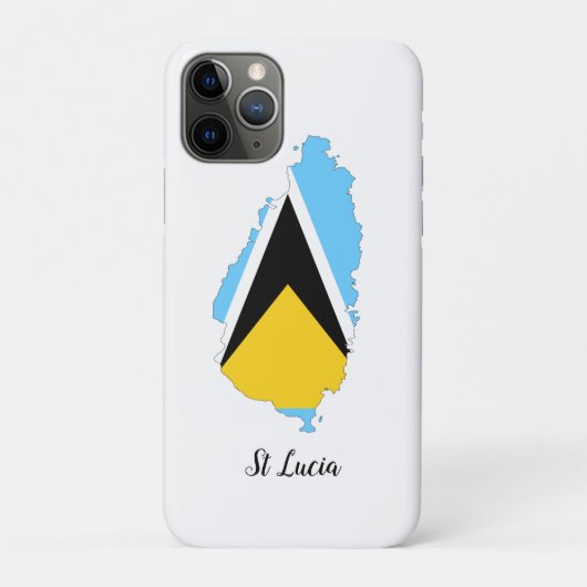 St Lucia Flag Map Case-Mate iPhone Case (Achterkant)