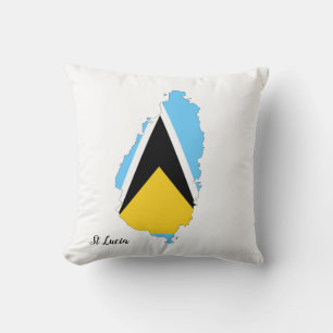 St Lucia Flag Map Kussen
