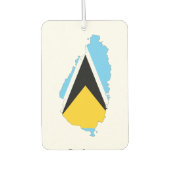 St Lucia Flag Map Luchtverfrisser (Voorkant)
