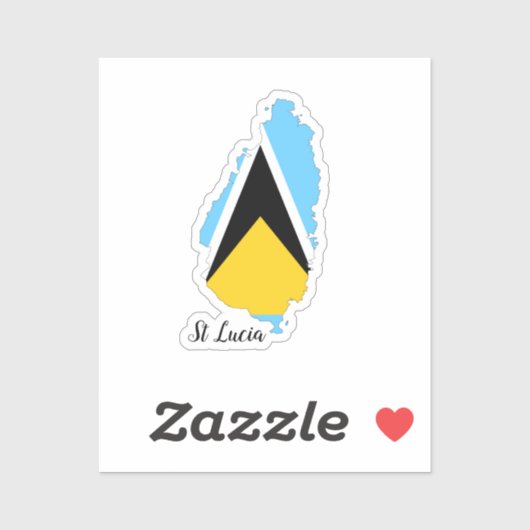 St Lucia Flag Map Sticker (Vel)