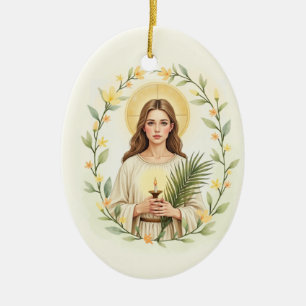 St. Lucia Gods vrede en zegen met Schriftuur Keramisch Ornament